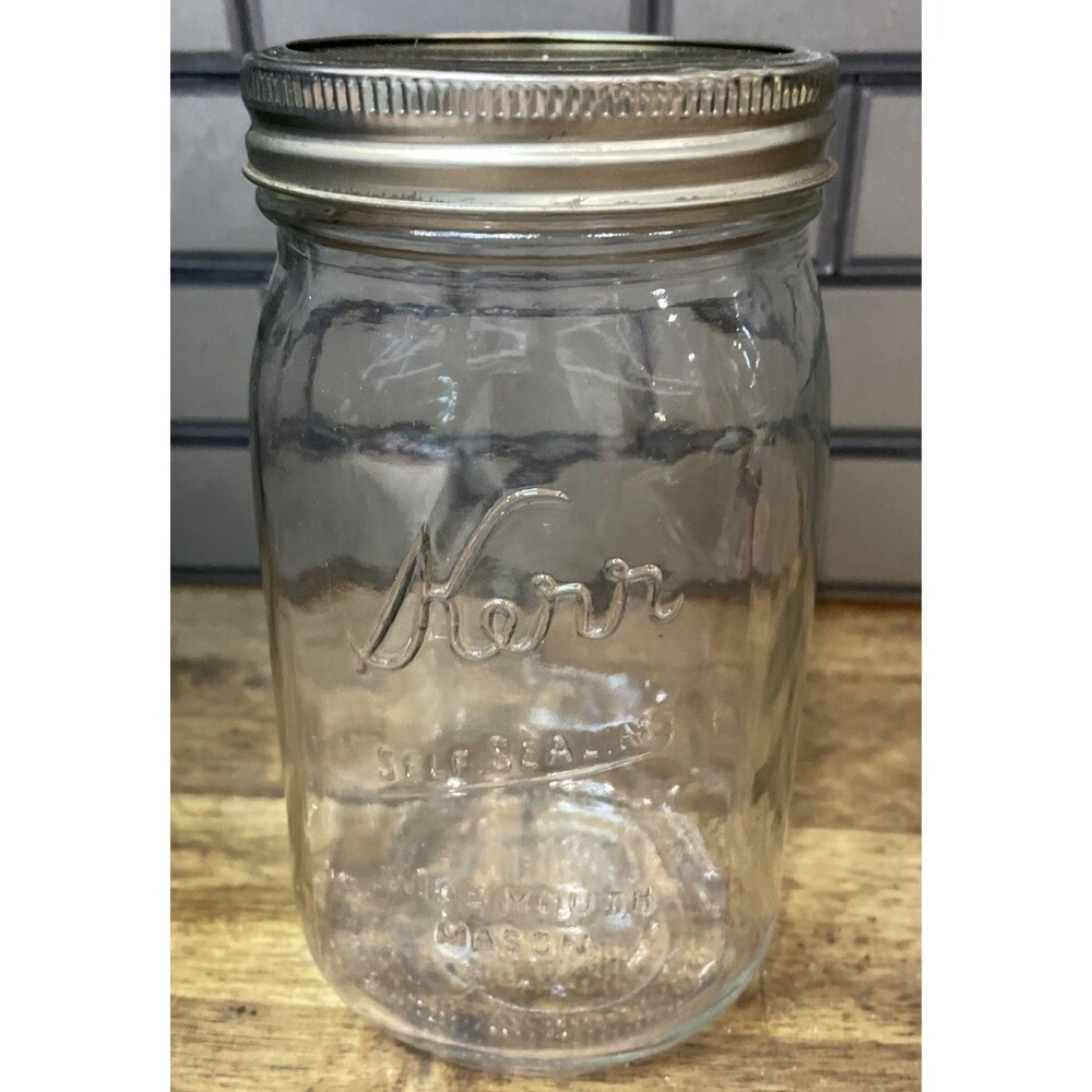 Vintage Kerr Mason Jar Just Under 7 Inches Tall Glass